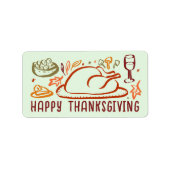 Whimsical Happy Thanksgiving Friendsgiving Sticker (Voorkant)