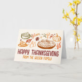 Whimsical Happy Thanksgiving Vriendschappen Vegan Kaart (Gele Bloem)