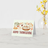 Whimsical Happy Thanksgiving Vriendschappen Vegan Kaart (Gele Bloem)