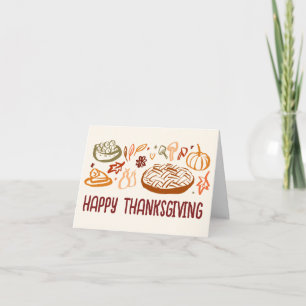 Whimsical Happy Thanksgiving Vriendschappen Vegan Kaart