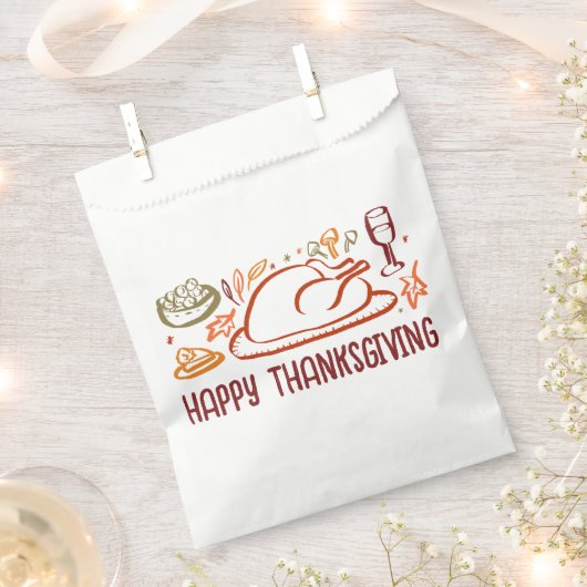 Whimsical Happy Thanksgiving Vriendschapsgeschenk Bedankzakje (Geknipt)