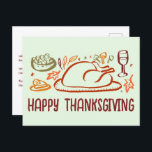Whimsical Happy Thanksgiving Vriendschapsgeschenk  Briefkaart<br><div class="desc">Perfect leuk briefkaart om te wensen happy thanksgiving aan familie, vrienden of collega's! Met de hand gemaakte kunst voor jou! Perfect voor een Thanksgiving vakantie of Friendsgiving - verander de tekst voor uw behoeften. VOLLEDIG ! Klik hierboven op "Personaliseren" om de tekst aan de voor- en achterkant te bewerken. Klik...</div>