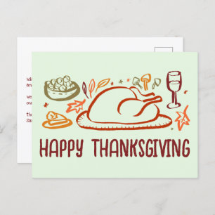 Whimsical Happy Thanksgiving Vriendschapsgeschenk  Briefkaart