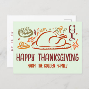 Whimsical Happy Thanksgiving Vriendschapsgeschenk  Briefkaart