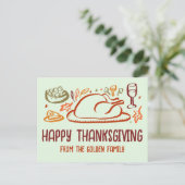 Whimsical Happy Thanksgiving Vriendschapsgeschenk  Briefkaart (Staand voorkant)