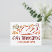 Whimsical Happy Thanksgiving Vriendschapsgeschenk  Briefkaart (Staand voorkant)