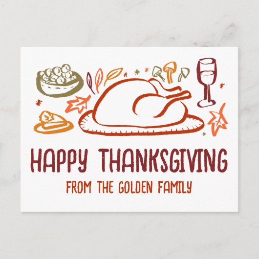 Whimsical Happy Thanksgiving Vriendschapsgeschenk  Briefkaart (Voorkant)
