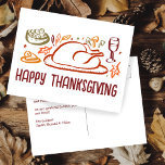 Whimsical Happy Thanksgiving Vriendschapsgeschenk  Briefkaart<br><div class="desc">Perfect leuk briefkaart om te wensen happy thanksgiving aan familie, vrienden of collega's! Met de hand gemaakte kunst voor jou! Perfect voor een Thanksgiving vakantie of Friendsgiving - verander de tekst voor uw behoeften. VOLLEDIG ! Klik hierboven op "Personaliseren" om de tekst aan de voor- en achterkant te bewerken. Klik...</div>