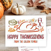 Whimsical Happy Thanksgiving Vriendschapsgeschenk  Briefkaart