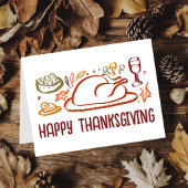 Whimsical Happy Thanksgiving Vriendschapsgeschenk  Kaart
