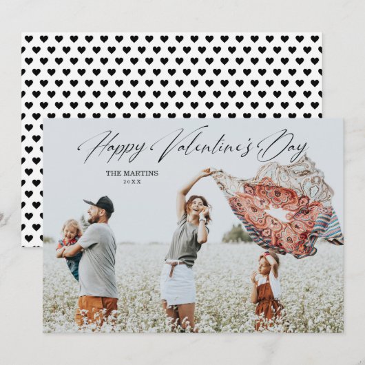 Whimsical Happy Valentine's Day Photo Feestdagenkaart (Voorkant / Achterkant)