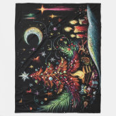 Whimsical Hard Pastel Kersttekening Fleece Deken (Voorkant)