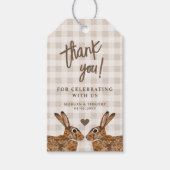 Whimsical Hare Bunnies In Love Wedding Thank You Cadeaulabel (Voorkant)