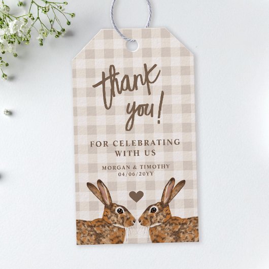 Whimsical Hare Bunnies In Love Wedding Thank You Cadeaulabel