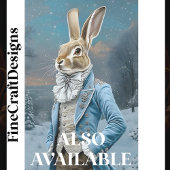 Whimsical Hare Gekleed in Blauw, Sneeuw CE7 Decoup Tissuepapier