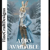 Whimsical Hare Gekleed in Blauw, Sneeuw CE9 Decoup Tissuepapier