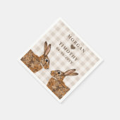 Whimsical Hare Heads With Names And Date Wedding Servet (Hoek)