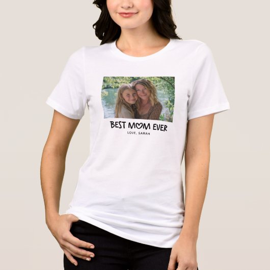 Whimsical Hart Beste Moeder Ooit Foto Tri-Blend Shirt (Voorkant)