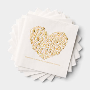 Whimsical Hart Calligrafie Prettig Thanksgiving Folie Servetten