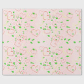 Whimsical hart en blad ontwerp cadeaupapier (Vlak)