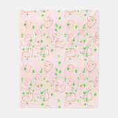 Whimsical hart en blad ontwerp fleece deken (Voorkant)