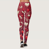 Whimsical hart en bladeren Leggings (Achterkant)