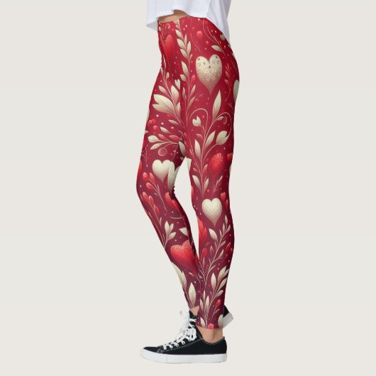 Whimsical hart en bladeren Leggings (Links)