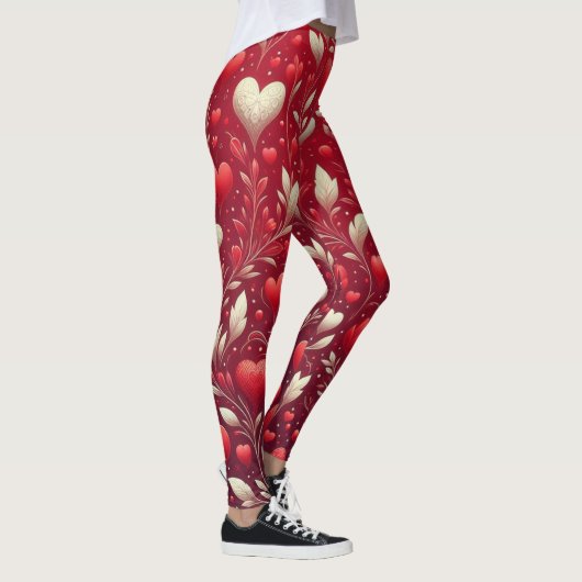 Whimsical hart en bladeren Leggings (Rechts)