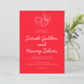 Whimsical Hart Hanger Doodle Schets Modern MAAKBAA Kaart (Staand voorkant)