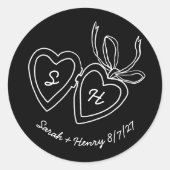Whimsical Hart Hanger Doodle Schets Modern MAAKBAA Ronde Sticker (Voorkant)