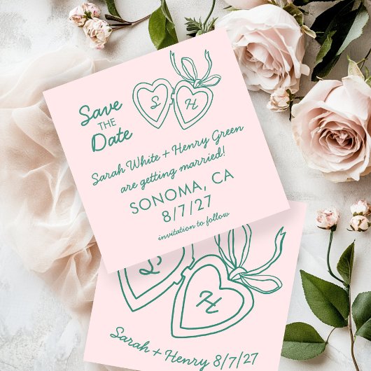 Whimsical Hart Hanger Doodle Schets Modern MAAKBAA Save The Date