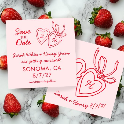 Whimsical Hart Hanger Doodle Schets Modern MAATWER Save The Date