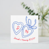 Whimsical Hart Hanger Doodle Schets Modern MAATWER Save The Date (Staand voorkant)