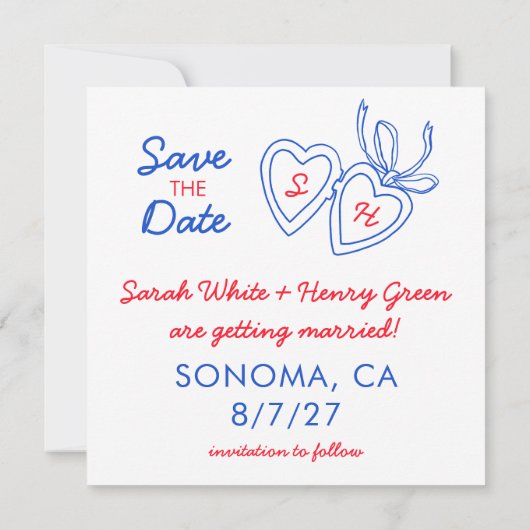 Whimsical Hart Hanger Doodle Schets Modern MAATWER Save The Date (Achterkant)