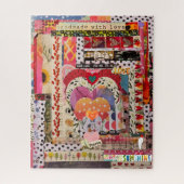 Whimsical hart papier kunst puzzel (Verticaal)