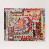Whimsical hart papier kunst puzzel (Horizontaal)