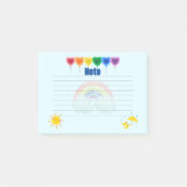 Whimsical Hartballon en Regenboog Notities Post-it® Notes (Voorkant)
