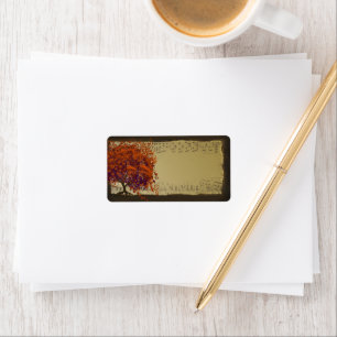 Whimsical Hartblad Boom Oranje Pruim & Goud Etiket