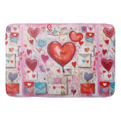 Whimsical Harten en Liefde Letters Patroon Badmat (Voorkant)