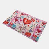 Whimsical Harten en Liefde Letters Patroon Deurmat (Schuin)