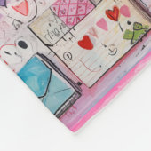 Whimsical Harten en Liefde Letters Patroon Fleece Deken (Hoek)