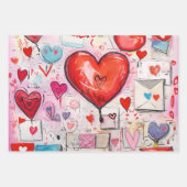 Whimsical Harten en Liefde Letters Patroon Inpakpapier Vel (Voorkant 2)