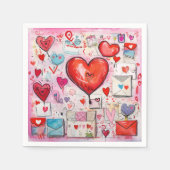 Whimsical Harten en Liefde Letters Patroon Servet (Voorkant)