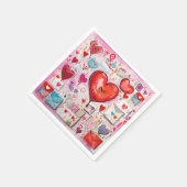 Whimsical Harten en Liefde Letters Patroon Servet (Hoek)