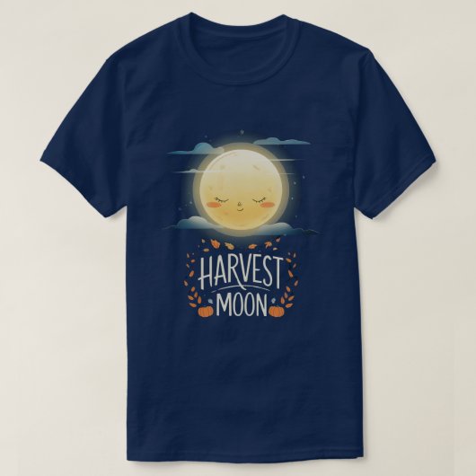 Whimsical Harvest Moon te midden van herfstgelukza T-shirt (Design voorkant)