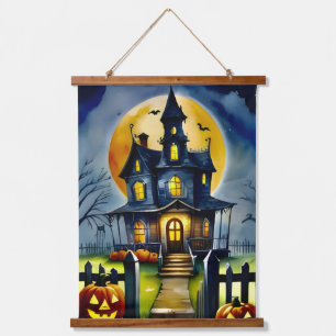 Whimsical Haunted House: 26" x 36" paneel Hangend Wandkleed