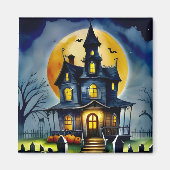 Whimsical Haunted House 2 inch vierkante magneet (Voorkant)