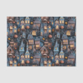 Whimsical Haunted House Halloween Tissuepapier (Voorkant)