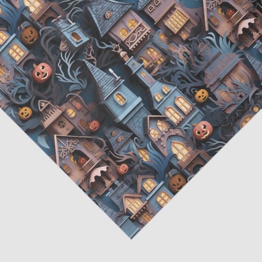 Whimsical Haunted House Halloween Tissuepapier (Detail)