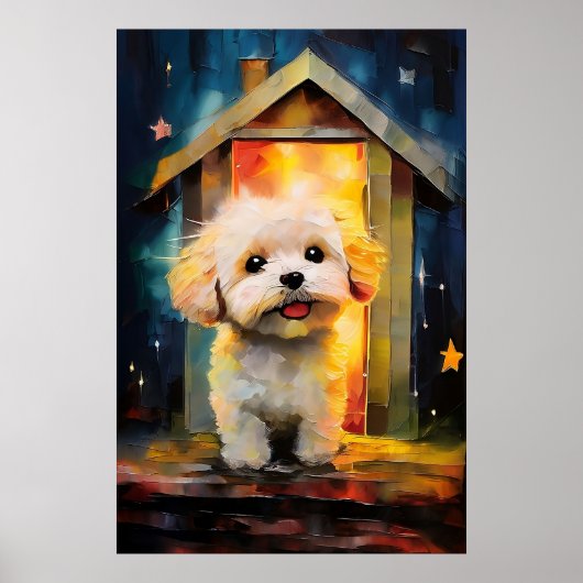 Whimsical Havanese Puppy Dog Poster (Voorkant)